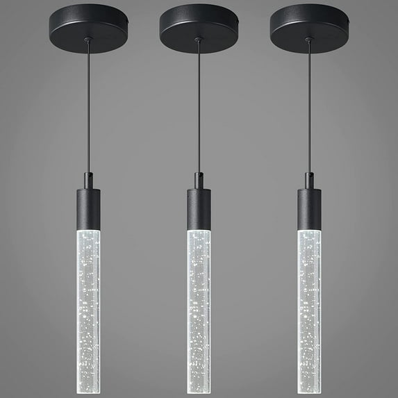 ZXNYH Kitchen Island Lighting Modern Light Fixture Kitchen Island Pendant Light Dimmable LED Black Mini Pendant Lighting Dinning Room Living Room Kitchen Black Pendant Lights(5-Light)