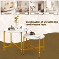 thumbnail image 6 of Set of 2 Round Coffee Table with Metal Frame, Modern Nesting Center Table End Tables for Apartment Home Office,White, 6 of 10