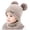 Khaki, variant on NOKIO Unisex Kids Pom Pom Cable Knit Hat And Scarf Set Unisex Kids Wool Blend Hat And Scarf Set Kids Baby Boy Girl Pompon Hat Winter Warm Knit Crochet Beanie Cap Scarf