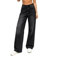 thumbnail image 6 of ClodeEU Women's Vintage High Waist Straight Leg Jeans,Casual Baggy Denim Pants ,Women's Plus L, 6 of 7