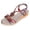 2Hot Pink, variant on Womens Wedge Sandals Boho Beaded Espadrilles Elastic Ankle Strap Dressy Summer Beach Vacation Casual Footwear Red Size 9.5