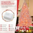 thumbnail image 4 of Gymax 7 FT Pre-Lit Artificial Christmas Tree Lighted Pink Snow Flocked Xmas Tree w/1200 Branch Tips & 500 LED Lights, 4 of 10