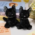 thumbnail image 4 of Linda almohada de expresión, huevo hervido/gato negro, juguete colgante de felpa, peluche suave, muñeca de huevo de simulación creativa, regalo del Día de San Valentín1758, 4 of 5