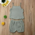 thumbnail image 2 of Toddler Baby Girls Summer Ruffle Vest Tops+Pants Shorts Cotton Outfits, 2 of 4