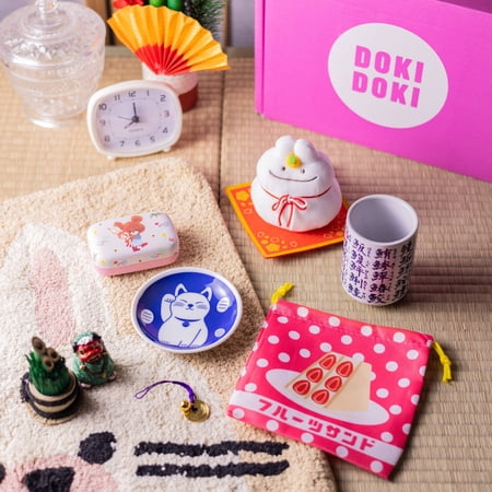 Bokksu Market Doki Doki Crate, Cute Japanese accessories, Household items, Merch items, 21 Oz 7-10 Pcs