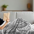 thumbnail image 3 of Folk Soft Flannel Fleece Blanket, Black and White Butterfly Design with Various Elements from Eastern Civilizations, Cozy Plush for Indoor and Outdoor Use, 70" x 90", White and Black, by Ambesonne, 3 of 5