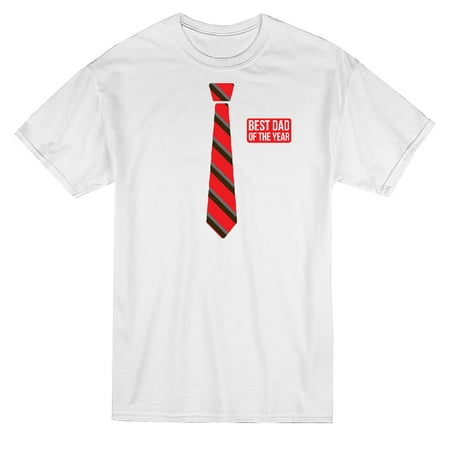 Best Dad Of The Year Red Tie Design Men's T-shirt (Best Shirt Tie Combinations)