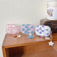 thumbnail image 4 of Compatible with AirPods Pro Clear Case,Cute Cartoon Flower Pattern Design with Floral Keychain, Soft TPU Protective Shockproof Case for AirPod Pro for Girls Women-Blue, 4 of 12
