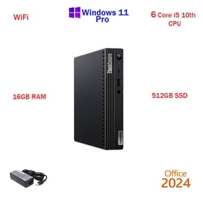 Restored Windows 11 Lenovo ThinkCenter M70q Gen 2 Core i5 10th Gen Tiny Micro PC 16GB RAM 512GB SSD WiFi Desktop Computer PC Office24
