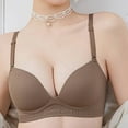 thumbnail image 2 of SMihono Sexy Plunge Demi for Women Soft Underwire Push up Bra Lightly Beathable Padded Bralettes Adjustable Strap Bras Coffee M, 2 of 9