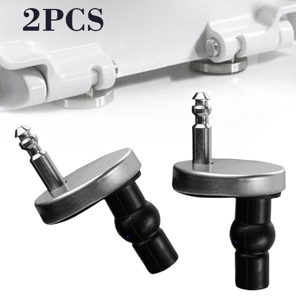 Luckyn Stainless Steel Hinge Toilet Seat Universal Toilet Seat Mounting Set Hinge for Toilet Lid Toilet Seat Replacement Parts Attachment Hinge for Toilet Lid Screws Accessories, 2 Pcs