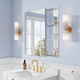 thumbnail image 2 of ANGELES HOME 36" x 36" Tri-View Aluminum Bathroom Medicine Cabinet and Open Shelf Set with Adjustable Glass Shelves, Copper-Free Mirror, Recessed or Surface Mount, 2 of 7