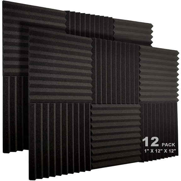 SkyAuks Acoustic Foam Panels, Sound Proof Foam Panels, Black