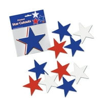 Party Central Club Pack of 240 Red and Blue Patriotic Star Cutout Party Decorations 5"