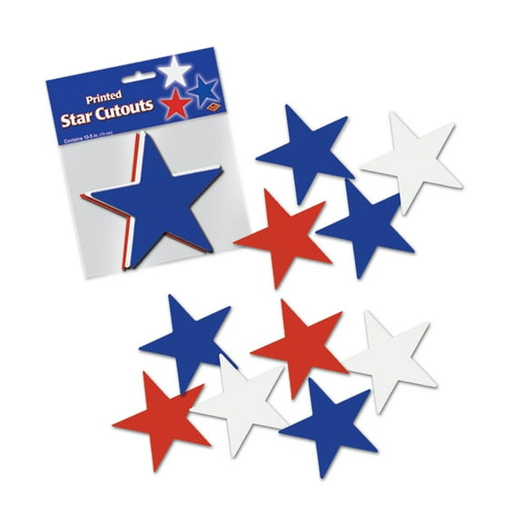 Party Central Club Pack of 240 Red and Blue Patriotic Star Cutout Party Decorations 5"