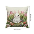 thumbnail image 2 of Easter Bunny Pillow Cover 18x18 Inch, Spring Rabbit Decorative Throw Pillow Covers Soft Fleece Couch Sofa Bedroom Holiday Home Decor, 2 of 5
