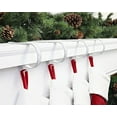 thumbnail image 4 of Haute Decor The Original MantleClip® Stocking Holder - Embossed Holly - Whitewash Size: 4 Pack, 4 of 5