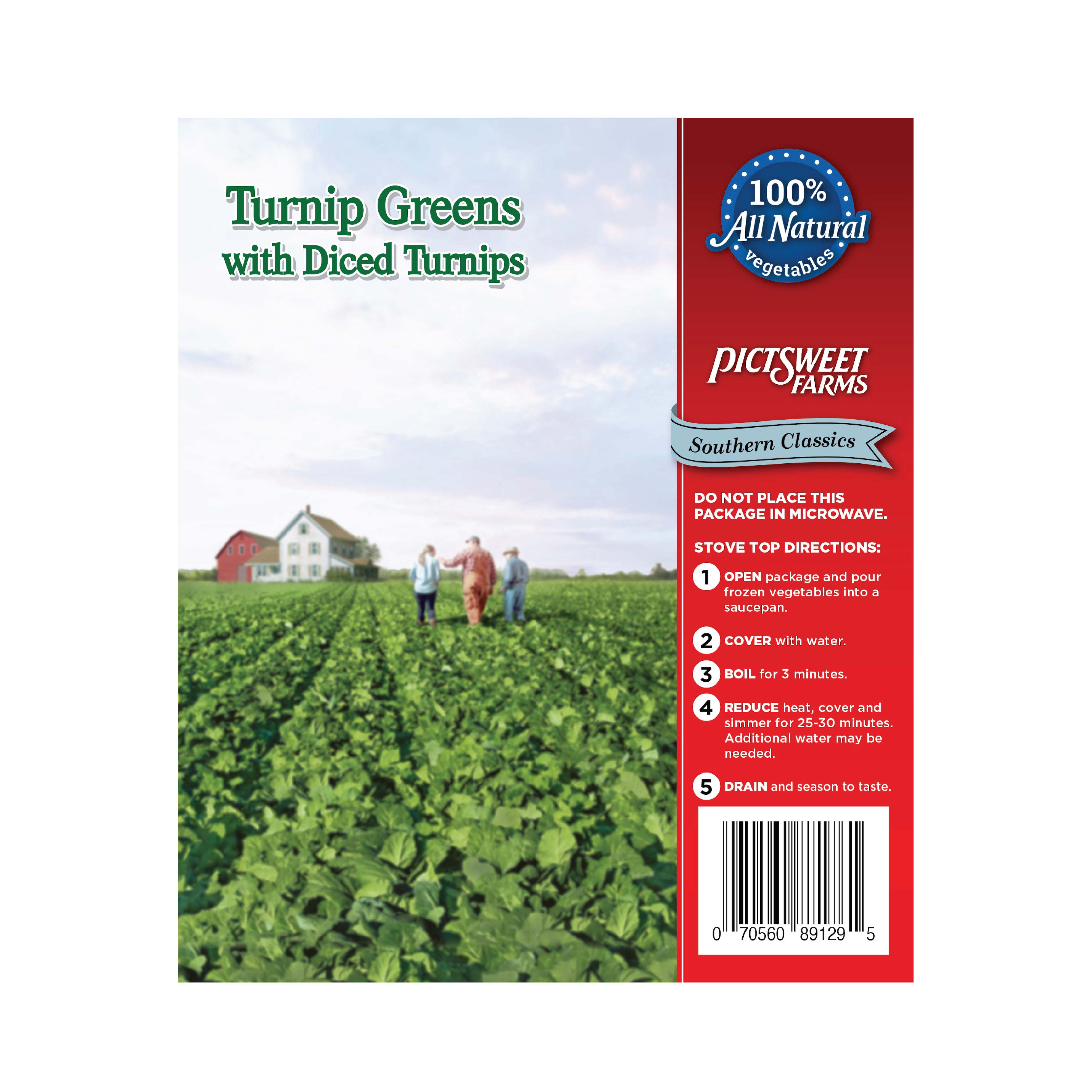 Pictsweet Farms Frozen Turnip Greens with Diced Turnips, Southern Classics, 14 oz