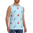 thumbnail image 2 of Balery Syringe And Red Cross Camisetas sin mangas para hombre, absorbe la humedad y protege contra el mal olor.-Small, 2 of 7