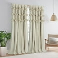 thumbnail image 2 of EvJk Camel Blackout Window Curtain 54" x 84", 2 Panels Curtains with Handmade Ruffles, 2 of 5
