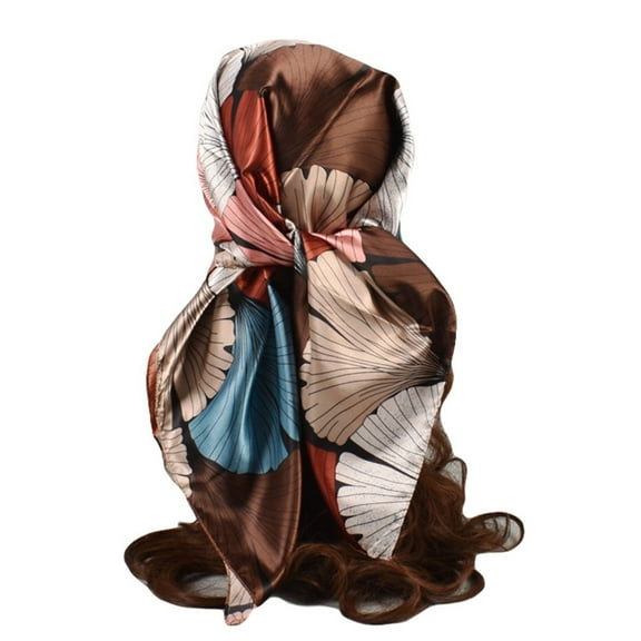 Holzkary Women's Head Scarf Silk Like Stain Bandana Sleeping Hair Wrap Hair Scarf for Women Satin Head Wraps Bandana Neck Scarf Women Casual Scarf Flower Printed Scarf Printing Square Scarf Turban