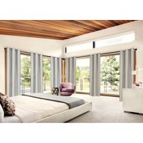 Adam Blackout Window Curtain Thermal Lined Drapes 1 Panel Silver Color 108" Long With Top Grommets for Bedroom Home Décor