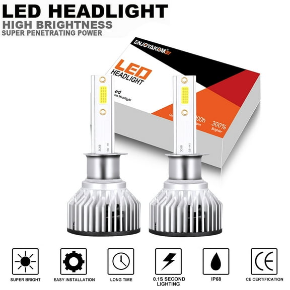 2pcs For Acura RSX 2002 2003 2004 H1 LED Headlight Bulbs High/Low Beam 4000LM 6000K White