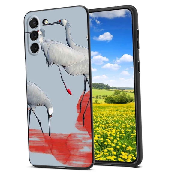 Compatible with Samsung Galaxy S21 FE Phone Case, Cranes-jpg Case Silicone Protective for Teen Girl Boy Case for Samsung Galaxy S21 FE