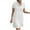 White, variant on QUYUON Womens Linen Dress Summer Short Sleeve High Neck Knee Length Dress Casual Loose T Shirt Dress Short Beach Sundress A-Line Tunic Dress Black S