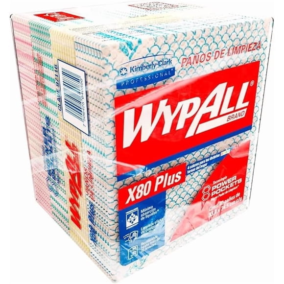 Pack De 40 Paños De Limpieza Wypall X80 Plus 33x34.5cm C/u