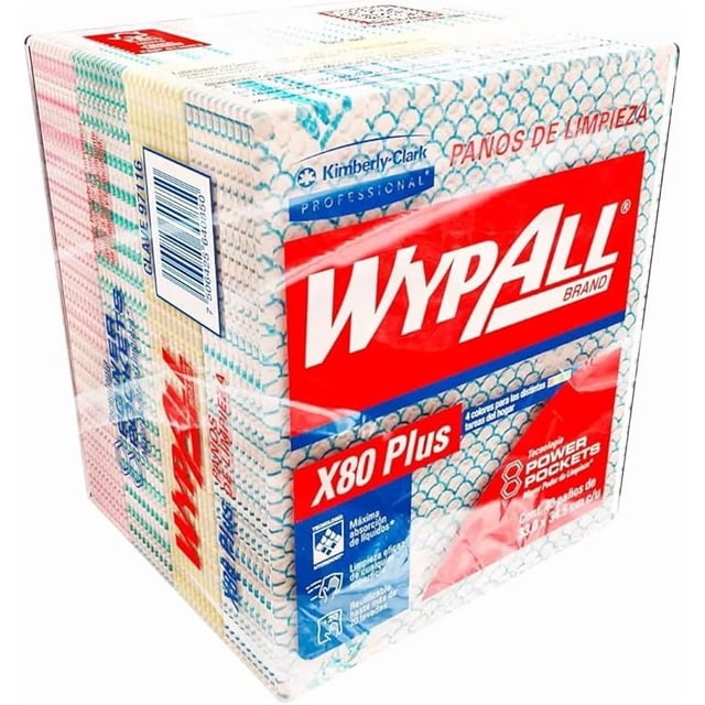 Pack De 40 Paños De Limpieza Wypall X80 Plus 33x34.5cm C/u