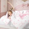 thumbnail image 6 of Erosebridal Pink Bowknot Bedding Sets Twin with Comforter, Initial A Letter Duvet Insert, Cartoon Love Decor, Reversible 2pcs, 6 of 7