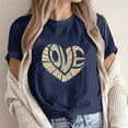 thumbnail image 2 of Valentine's Day Tshirts for Women Funny Glitter Heart Shirt Cute Holiday Short Sleeve Crewneck Tops, 2 of 4