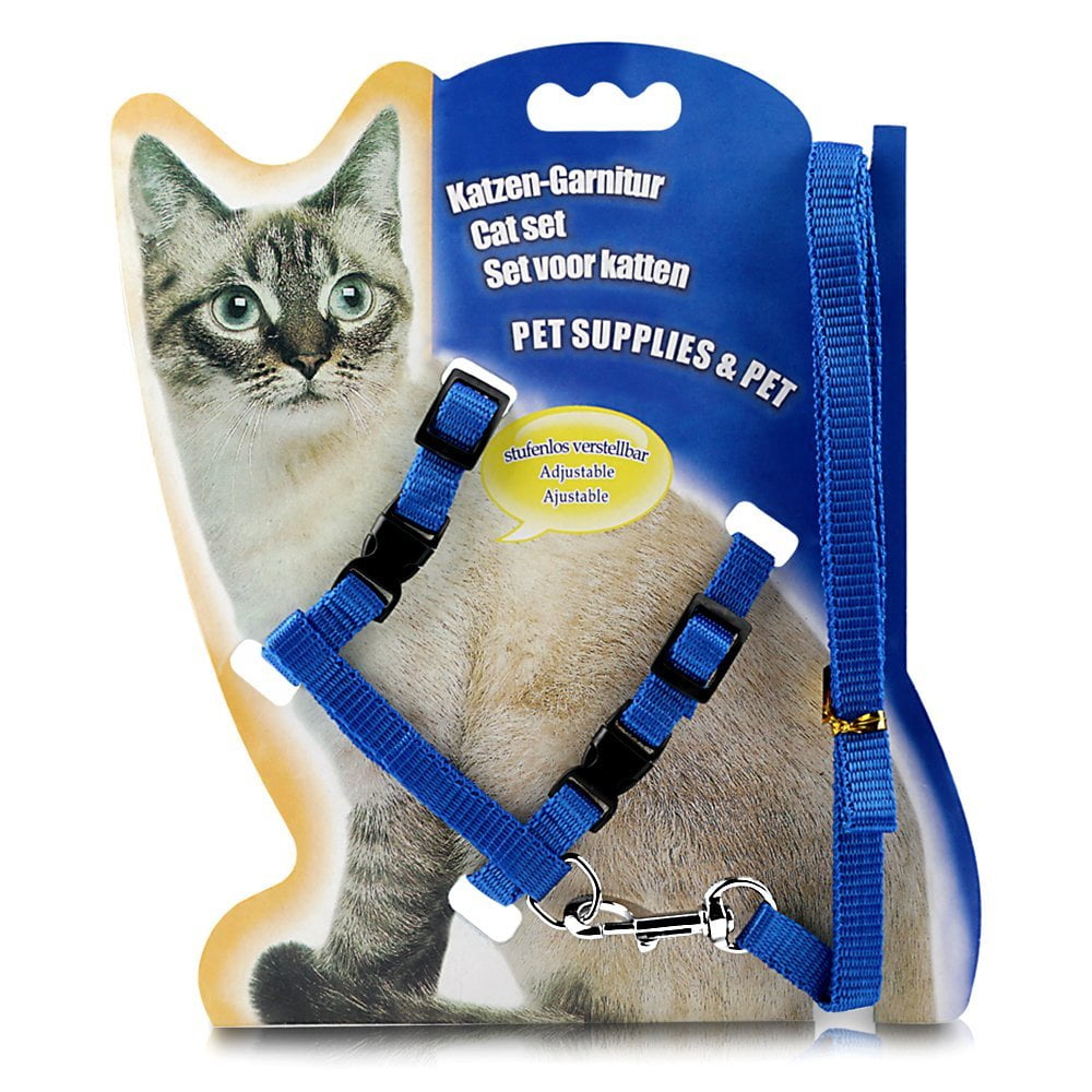 Adjustable Cat Harness And Leash Nylon Strap Collar with Leashes For