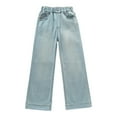 thumbnail image 3 of RUTAYY Toddler Girls Loose Pants Wide Leg Baggy Jeans Elastic Waist Denim Pants Casual Trousers With Pockets Comfort Infants Pants, 3 of 9