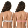 thumbnail image 2 of Curve Muse Women's Plus Size Cotton Unlined Balconette Underwire Bras-2 Pack-Cream/Coral/Yellow,Coral-34D, 2 of 7