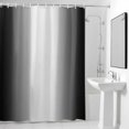 thumbnail image 4 of Ombre White Black Fabric Shower Curtain Gradient Color Washable Shower Curtains for Bathroom, Waterproof Bath Curtain with Hooks Home Decor 72x72in, 4 of 8