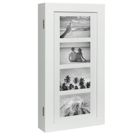 Best Choice Products Wall Mounted Jewelry Armoire Cabinet Organizer W/ 4 Picture (Best Jewelry Shopping In The Caribbean)