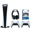 Sony Playstation 5 Digital Edition Console with Extra White Controller, Black PULSE 3D Headset and Surge FPS Grip Kit With Precision Aiming Rings Bundle