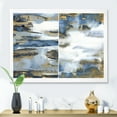 thumbnail image 3 of Designart 'Gold and Dark Blue Abstract Waves III' Modern Framed Art Print, 3 of 4