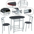 thumbnail image 6 of Alden Design 3pcs Modern Dining Set with 1 Round Table 2 Chairs for Home, Black, 6 of 7
