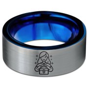 Tungsten Chunky Gray Rings Gamer Handmade Womens Jewelry Galentines Tungsten Wedding Band