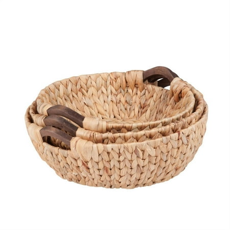 Honey-Can-Do Round Natural Baskets, Set of 3
