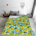 thumbnail image 5 of Pofeuu Lemon1 Print Ultra-Soft Micro Fleece Blanket,for Bed Or Sofa,All Season Throw Blankets Flannel Blanket-40"x30", 5 of 7