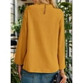 thumbnail image 7 of Weardear Women's Fall Fashion Blouse Dressy Casual Long Sleeve Crewneck Ruffle Tops Shirt Loose Pullover, 7 of 7