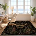 thumbnail image 3 of Design&I 5'x7' Ultra Soft Area Rug, Black Gold Celestial Garden and Moth Motif Design Elegant Floral Astral Fluffy Washable Non Shedding for Bedroom Living Room Home Office, 3 of 3