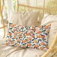 thumbnail image 4 of Orange Pillow Covers, Linen Long Throw Pillow Case, Summer Botanical Leaves Watercolor Holiday Pillow Protector Decorative Cushion Cover for Living Room/Bedroom 24" x 36", 4 of 8