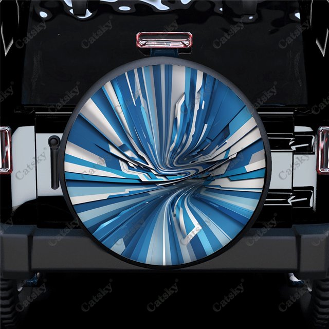 Wormhole Tunnel Science Fiction Pattern Polyester Universal Spare Wheel Tire Cover Wheel Covers for Trailer RV SUV Truck Camper