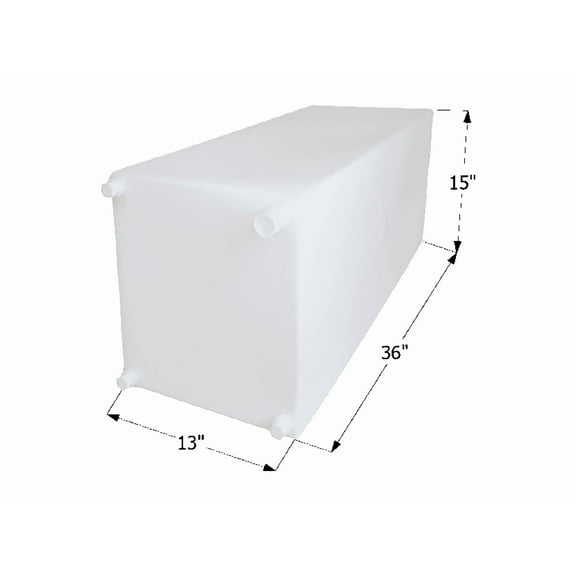 Icon Technologies 12727 - WT2463 30 gal. Fresh Water Tank with 1/2" Fittings (36"L x 15"W x 13"H)