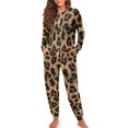 thumbnail image 4 of Tutolipy Leopard Print Pajamas for Women Long Sleeve Sleepwear with Pants Pjs Set Button Down Loungewear with Pockets, S, 4 of 6